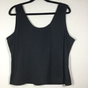 Black shiny tank top great for under sheer tops closet staple size 2X minimalist